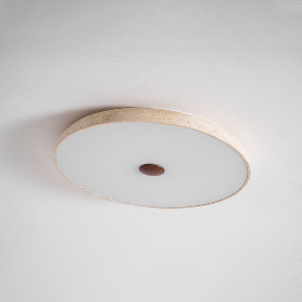 yellow travertine brass flush mount ceiling light