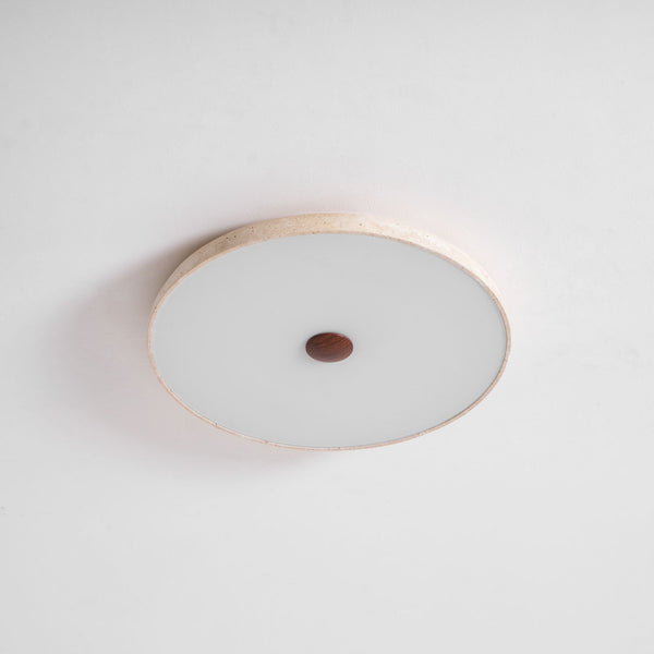 yellow travertine brass flush mount ceiling light