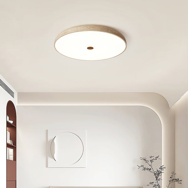 yellow travertine brass flush mount ceiling light