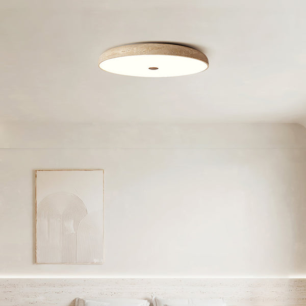 yellow travertine brass flush mount ceiling light