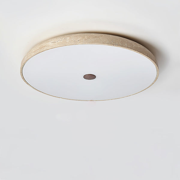 yellow travertine brass flush mount ceiling light