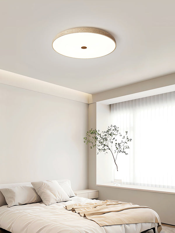 yellow travertine brass flush mount ceiling light