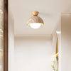 yellow travertine bud flush mount ceiling light
