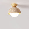 yellow travertine bud flush mount ceiling light