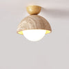 yellow travertine bud flush mount ceiling light