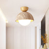 yellow travertine bud flush mount ceiling light