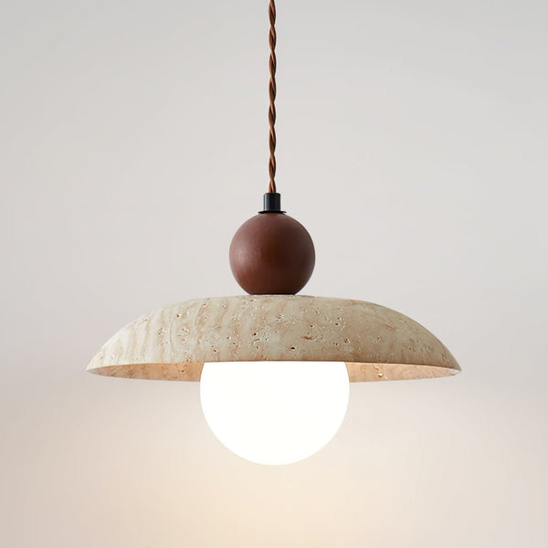 yellow travertine clay pendant light