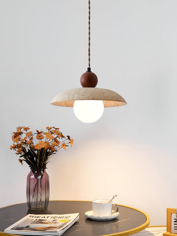 yellow travertine clay pendant light