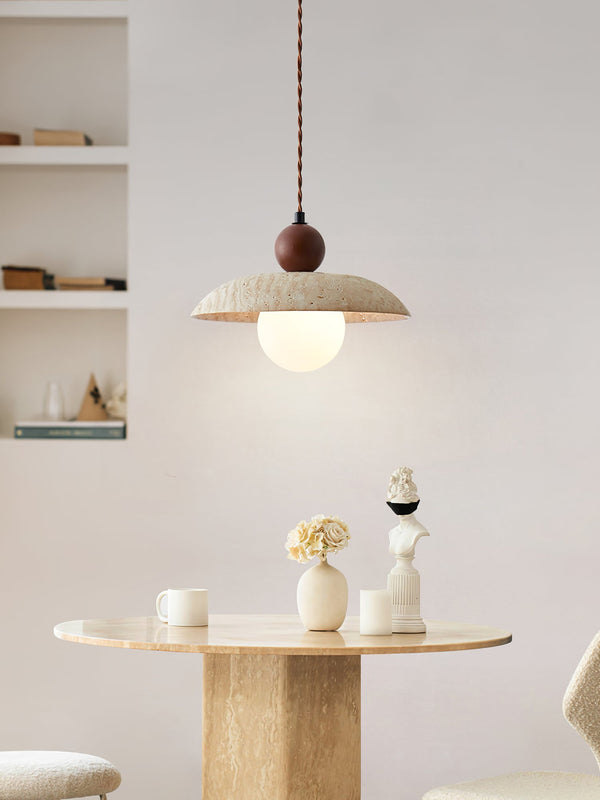 yellow travertine clay pendant light