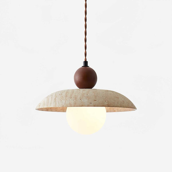yellow travertine clay pendant light