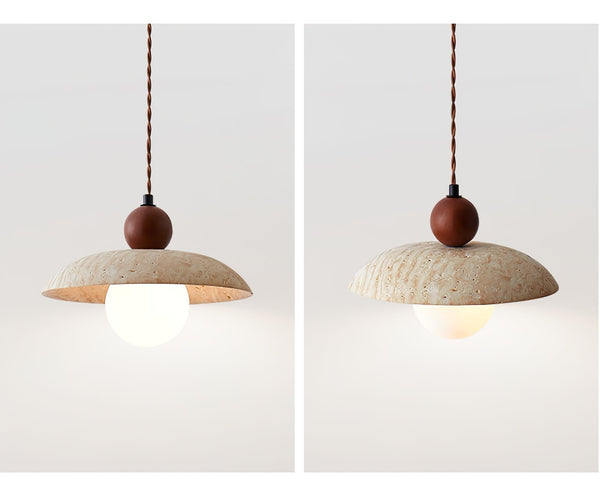 yellow travertine clay pendant light