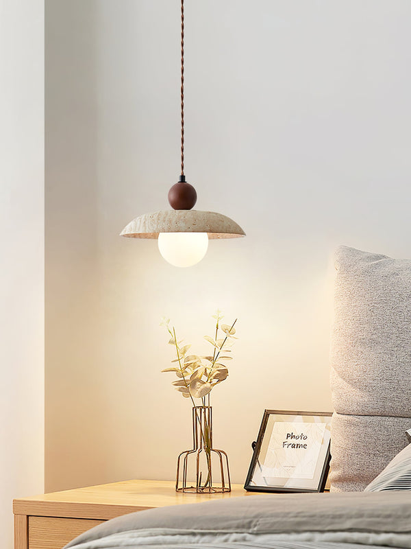 yellow travertine clay pendant light