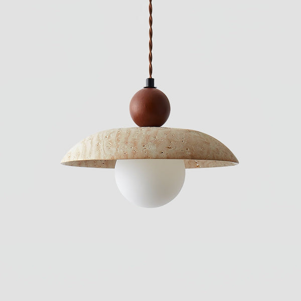 yellow travertine clay pendant light