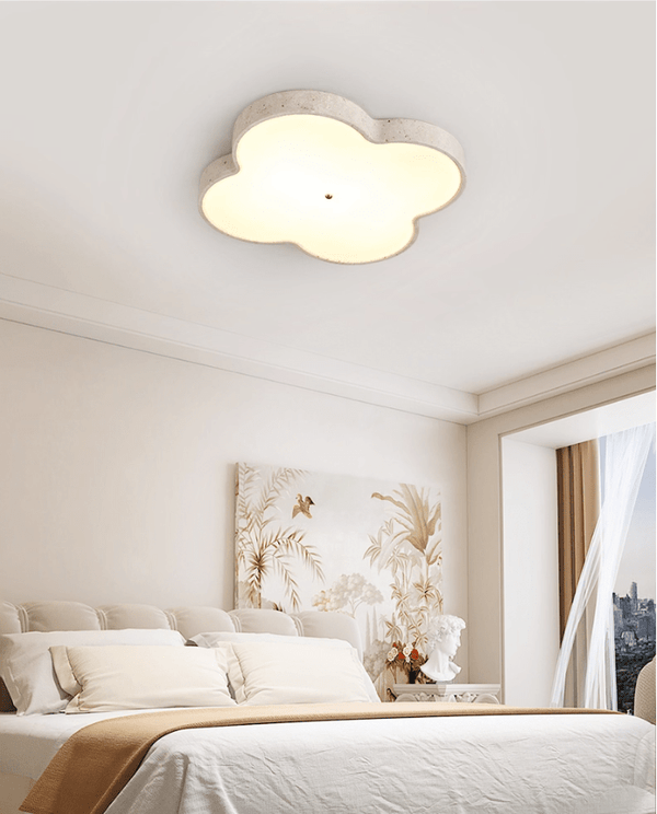 yellow travertine cloud flush mount ceiling light 2