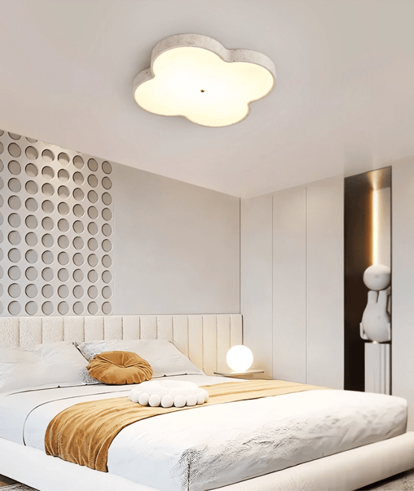 yellow travertine cloud flush mount ceiling light 2