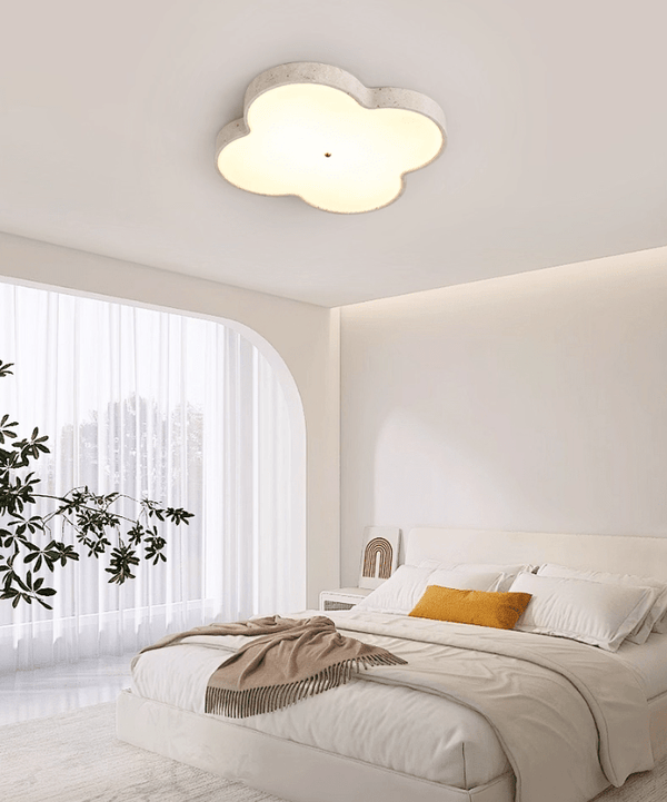 yellow travertine cloud flush mount ceiling light 2