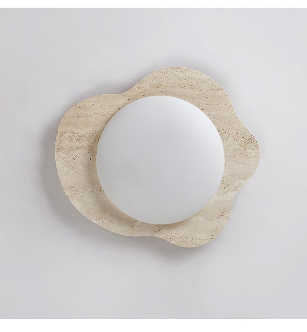 yellow travertine cloud flush mount ceiling light