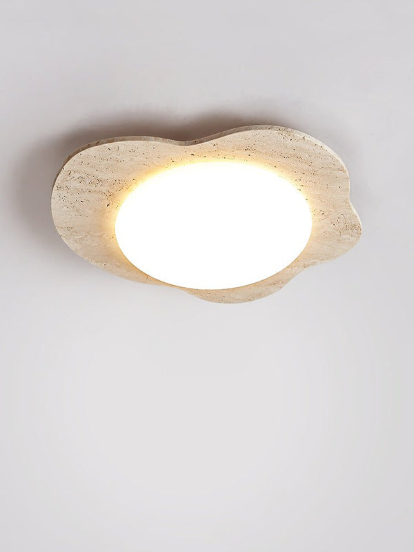 yellow travertine cloud flush mount ceiling light