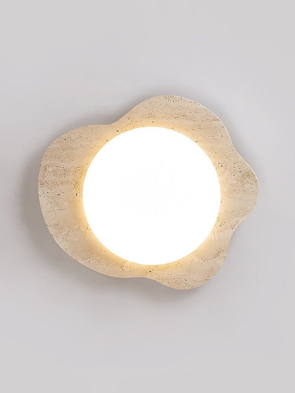 yellow travertine cloud flush mount ceiling light