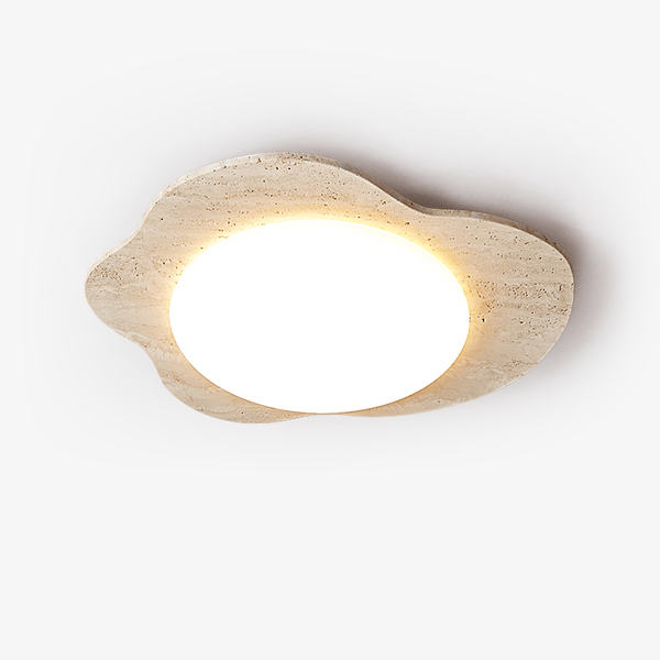 yellow travertine cloud flush mount ceiling light