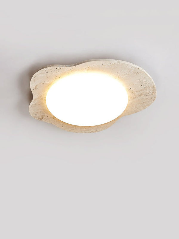 yellow travertine cloud flush mount ceiling light