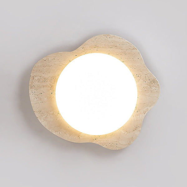 yellow travertine cloud flush mount ceiling light