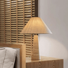 yellow travertine column table lamp off white shade