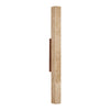 yellow travertine column wall sconce with dark walnut wood