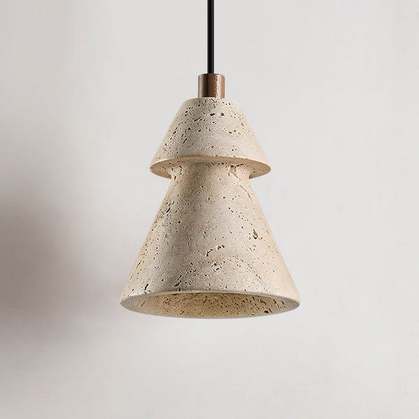 yellow travertine cone pendant light 2