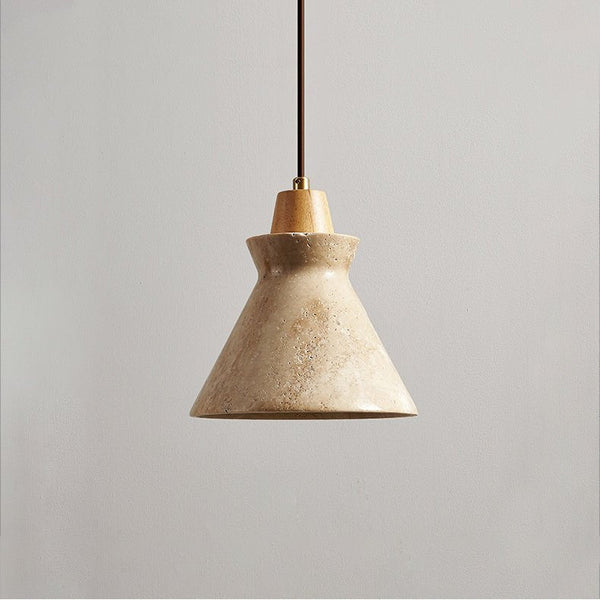yellow travertine cone pendant light 3