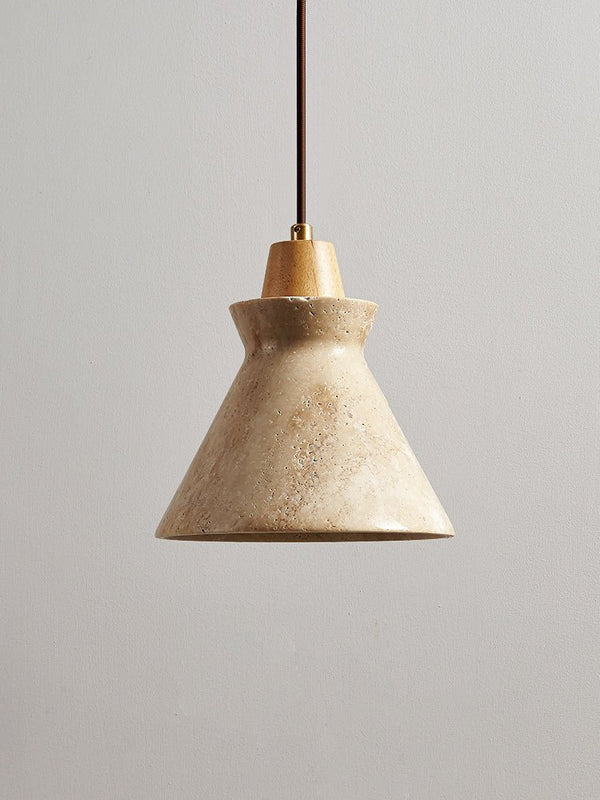 yellow travertine cone pendant light 3