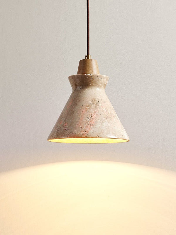 yellow travertine cone pendant light 3