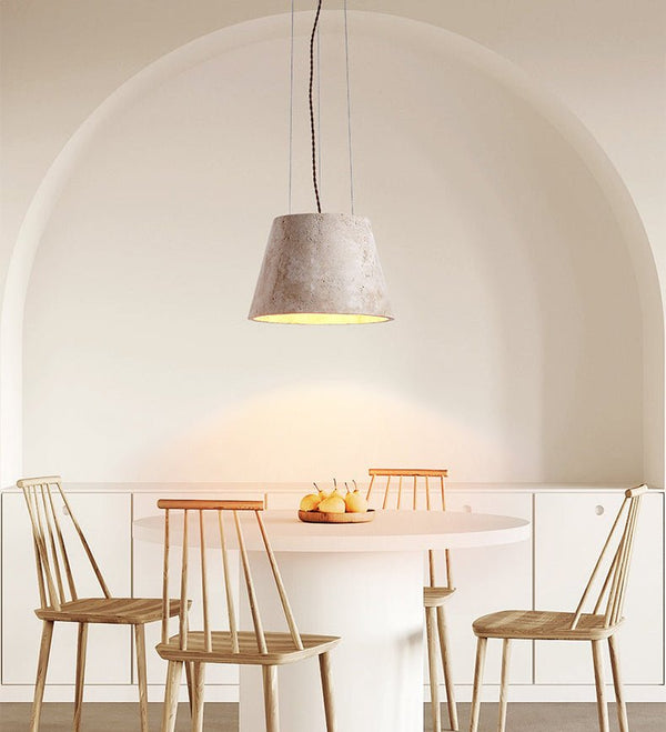 yellow travertine cone pendant light 4