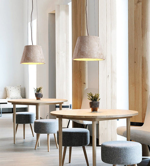 yellow travertine cone pendant light 4