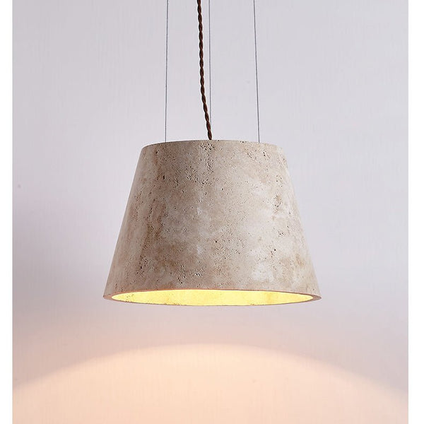 yellow travertine cone pendant light 4