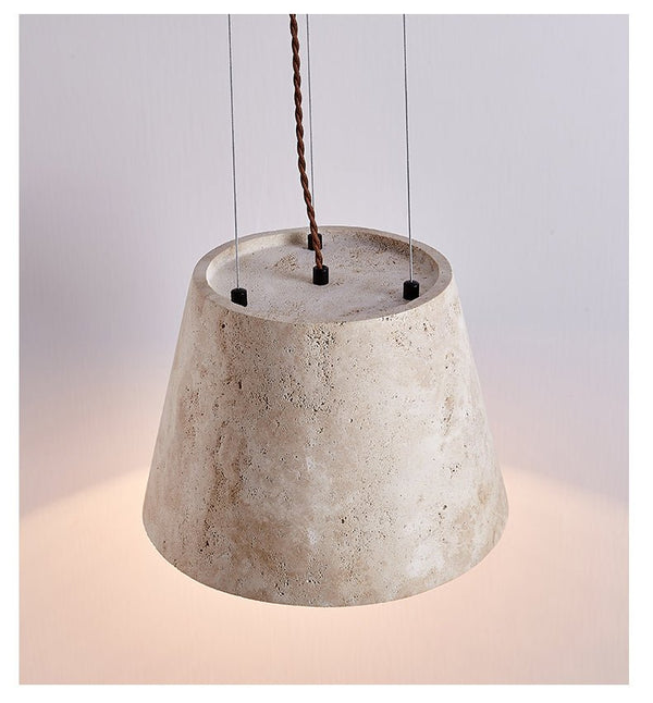yellow travertine cone pendant light 4