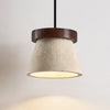yellow travertine cone pendant light walnut ring