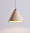 yellow travertine cone pendant light