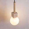 yellow travertine cube globe pendant light