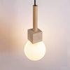 yellow travertine cube globe pendant light