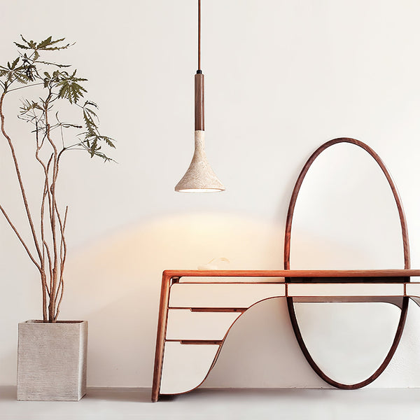 yellow travertine cylinder pendant light 2