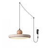 yellow travertine disc led pendant light