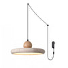 yellow travertine disc led pendant light