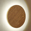 yellow travertine disc led wall sconce