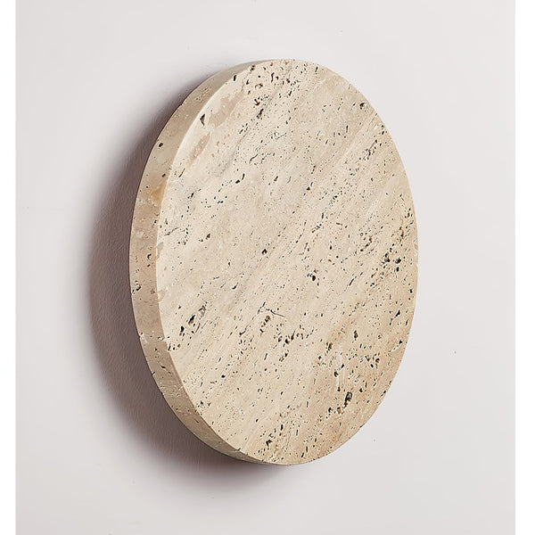yellow travertine disc led wall sconce
