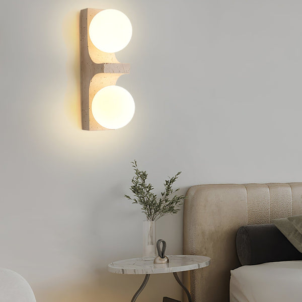 yellow travertine disc wall sconce 2