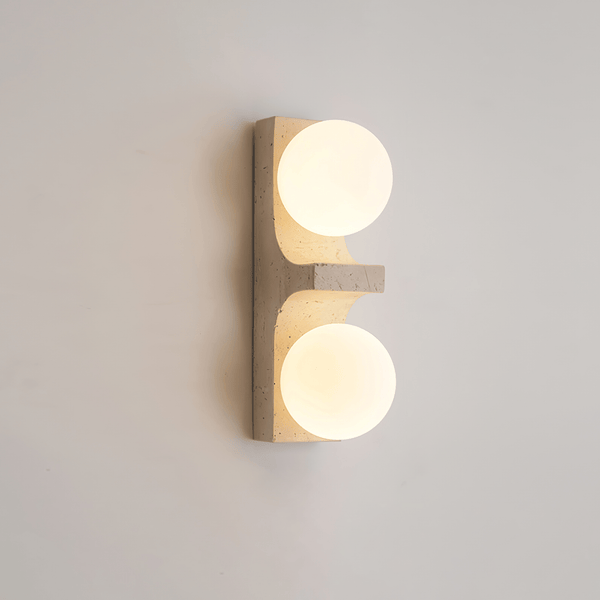 yellow travertine disc wall sconce 2