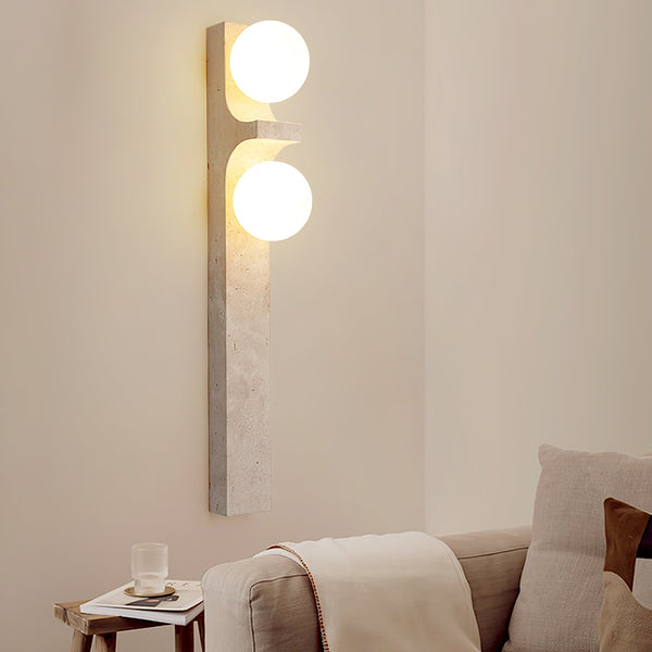 yellow travertine disc wall sconce 2