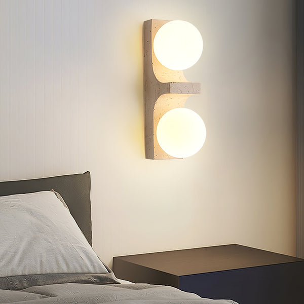 yellow travertine disc wall sconce 2