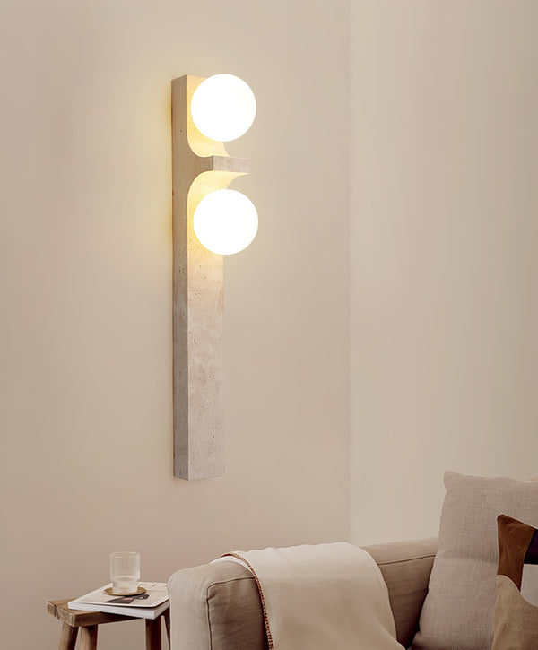 yellow travertine disc wall sconce 2
